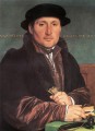 Jeune homme inconnu à son bureau Renaissance Hans Holbein le jeune